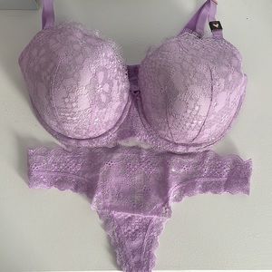 NWT Victoria's Secret Dream Angels Demi bra and Thong Panty